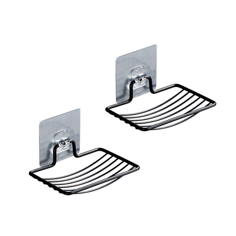 Image of BHARANI MART- Self-Adhesive Bathroom Corner Shelf || Soap Holder || Shower Shelf || Kitchen Rack & Holder || Sink Holder (GI Metal, Powder Coated Finish) (1 Pcs, Soap Stand-2)
