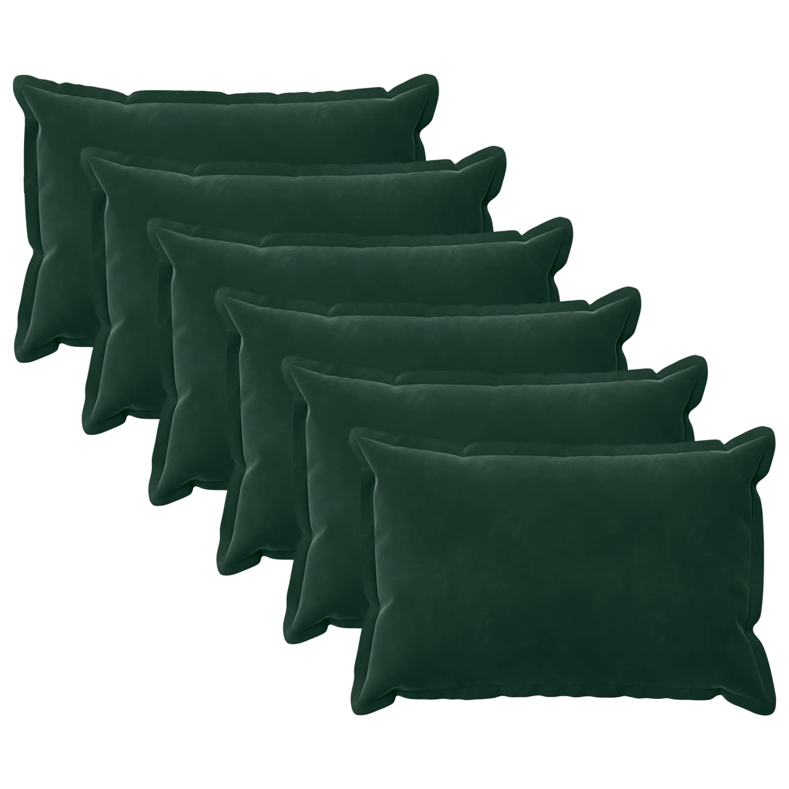vidaXL Funda de Almohada 6 pcs Houten Verde Oscuro 50 x 70 cm