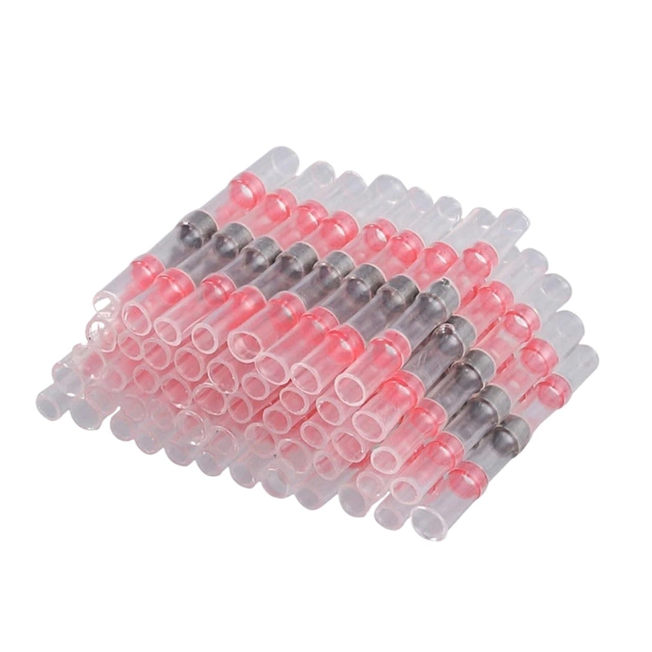 Terminales de Empalme de Manguito de Soldadura a Prueba de Agua, 100/500/1000 Unidades, Conectores termorretráctiles de Cobre for Cables eléctricos, AWG22-18, Color Rojo(800PCS)