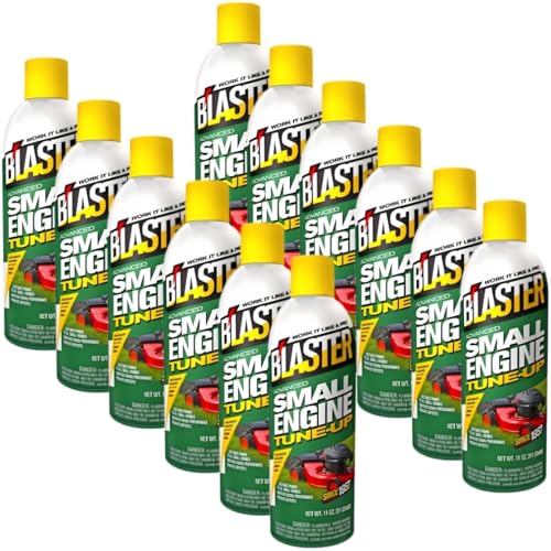 Blaster Chemical Lawn Mower Starter – 16 oz Starter Fluid for Small Engines – Fuel System Aid for Lawn Mower and Outdoor Power Equipment – Engine Start Spray Can – Pack of 12
