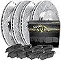 Hart Brakes Front Rear Brakes and Rotors Kit |Front Rear Brake Pads| Brake Rotors and Pads| Ceramic Brake Pads and Rotors |fits 2015-2021 Audi A3, A3 Quattro, A3 Sportback e-tron, Q2; Seat Ateca