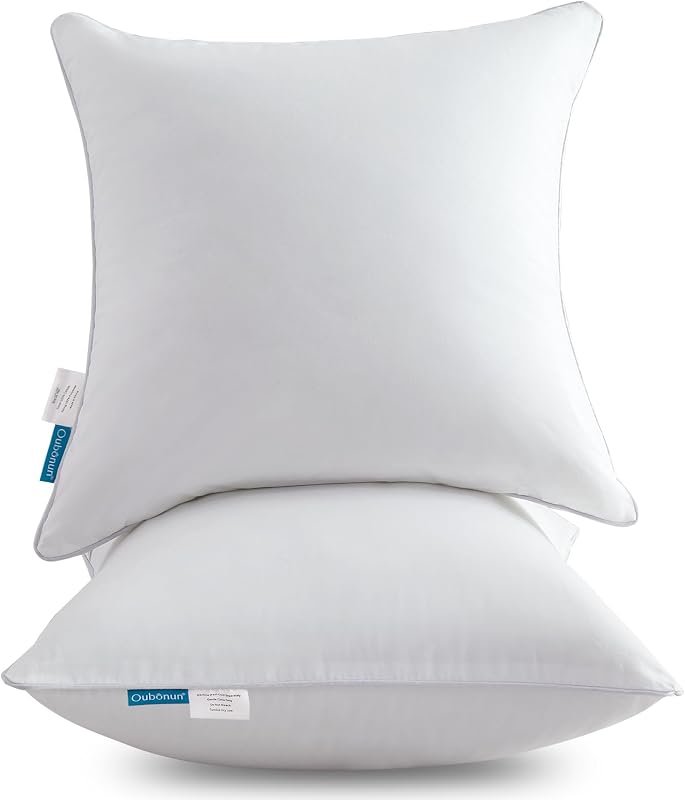 Oubonun 26 x 26 Pillow Inserts - Set of 2 - 100% Cotton Cover - 26 Inch Square - Decorative Pillow Inserts - White