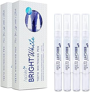 AsaVea Smile Teeth Whitening Pen - Effective and Painless, Remove Years of Stains, No Sensitivity, Beautiful White Smile (4 Teeth Whitening Gel Pen)