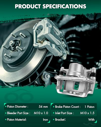 Image of SCITOO Front Left Brake Caliper With Bracket 18B4880 Compatible For Chevrolet Cobalt 2005-2010 For Pontiac G5 2007-2009 For Pontiac Pursuit 2005-2006 For Saturn Ion 2003-2007