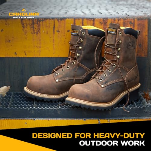 Carolina Men's 8" Poplar Comp Toe Logger, Industrial & Construction Boots, Oil & Slip Resistant, EH Rated4