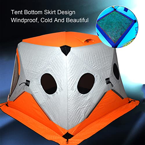 Whyunm26 Ice Fishing Shelter 3 Layers Thickened Winter Outdoor Waterproof Winterized Tent Warm Cotton Durable Camping Tent With Pegs And Ropes,Orange #TOP2