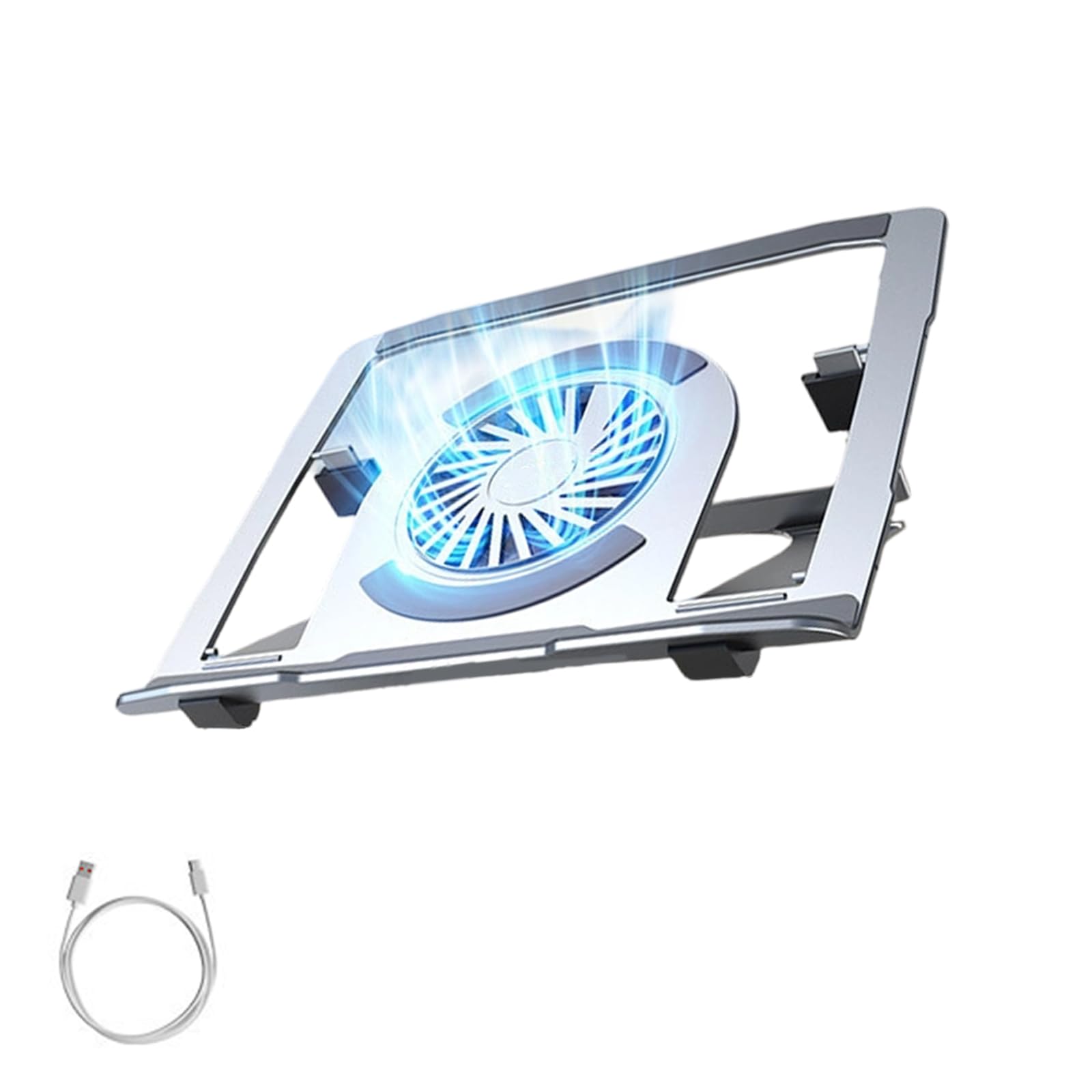Generico Supporto Portatile Pieghevole per Laptop con Ventola Raffreddamento silenziosa e 5 regolazioni in Altezza per Supporto Laptop in Alluminio per Notebook da 17 Pollici