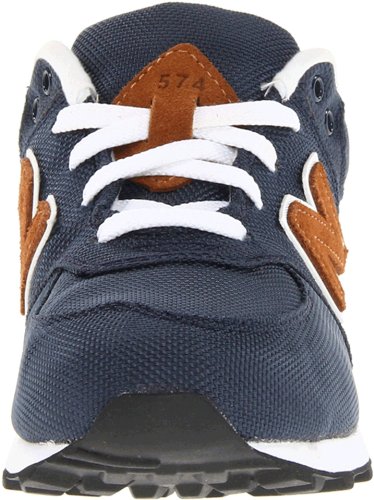 Image of New Balance Kid's 574 V1 Lace-Up Sneaker, Navy /Brown, 12.5 M US Little Kid (4-8 Years)