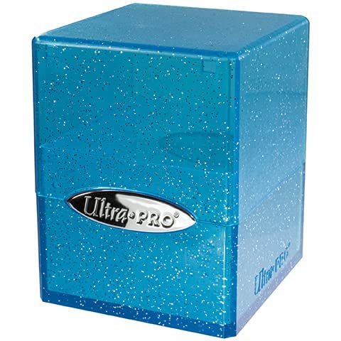 Ultra Pro, Frosted Cube Storage Box for Over 100 Trading Cards (Glitter Blue), Protect your playing cards - Image 2