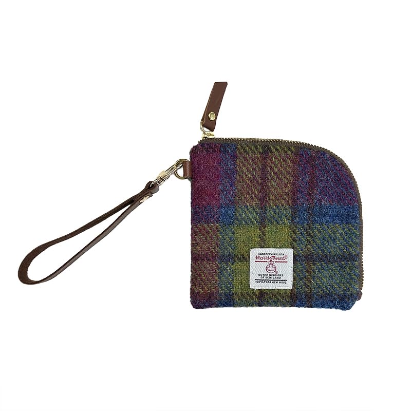 Harris Tweed Wool Coin Purse Small Money Pouch With Zipper For Women Men handmade (Colorful)