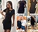 BTFBM Women’s 2020 Casual Crew Neck Ruched Stretchy Bodycon T Shirt Short Mini Dress (104Black, Medium)