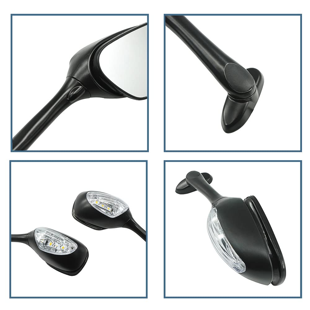 Espejos Retrovisores De Motocicleta Con LED, Luz De Señal De Giro Compatible Con Su-zuki GSXR 600 750 1000 2006-2010 K6 K7 K8 SV650 650s