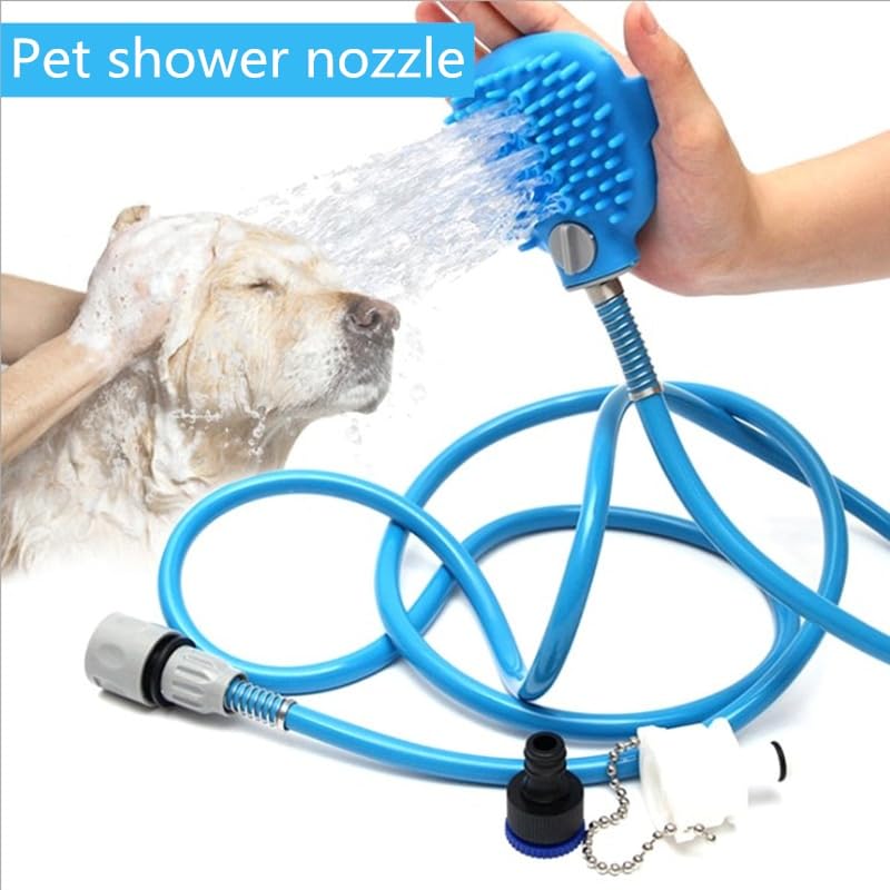 PET FUN® Premium Pet Bath Gift Pack – Handheld Dog Shower Sprayer & Silicone Massager for Dogs & Cats | Extendable Hose for Indoor/Outdoor Use | Easy Cleaning & Grooming Set for Pets 2