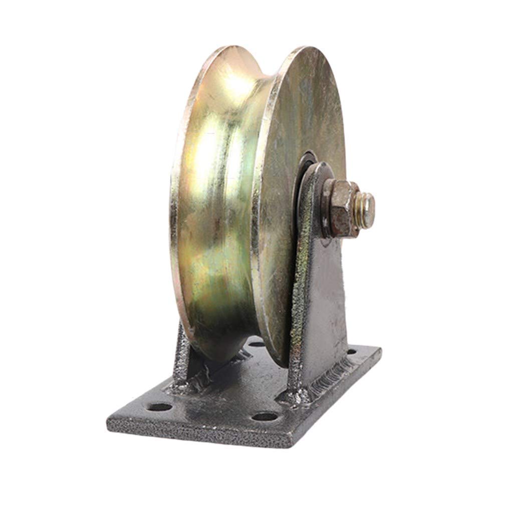 MXXQRHF Heavy Duty Sliding Gate Roller UGroove Rigid Track Wheel Galvanized Steel Casters for Barn Doors 45# Steel Hardware Durable Feet for Industrial Gates