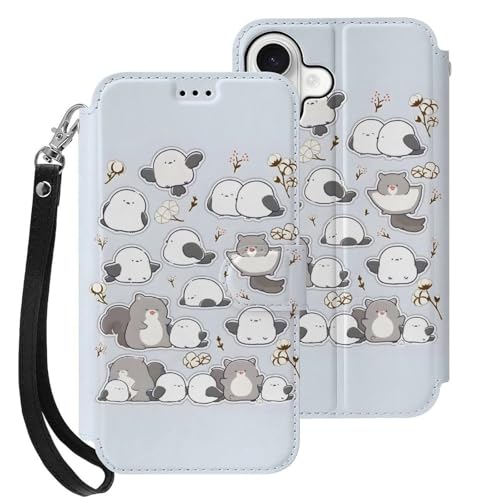 iphone 17用 ケース エゾモモンガさん シマエナガさん 手帳型 と互換性のある カード収納 いphone17用 カバー 手帳型 Puレザー 横置きスタンド機能 折りたたみ スマホケース スタンド付き アイフォン 17用 ケース 内蔵マグネット 開閉