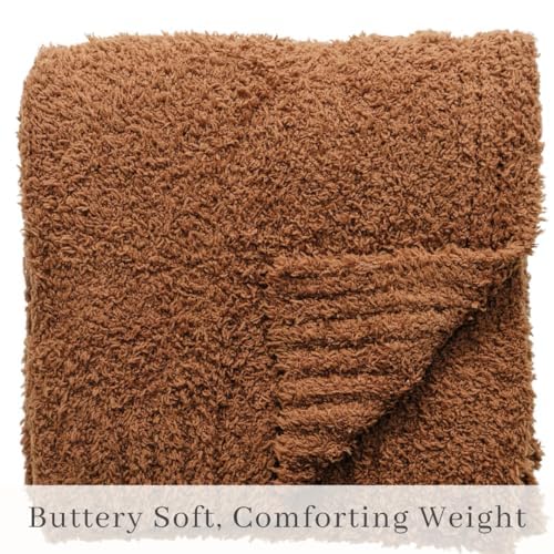 Image of Saranoni Bamboni Luxury Throw Blanket | Oversized Super Soft Plush Home Decorative Comfy Blankets for Couch or Bed | Caramel - X-Large 60 inch x 80 inch