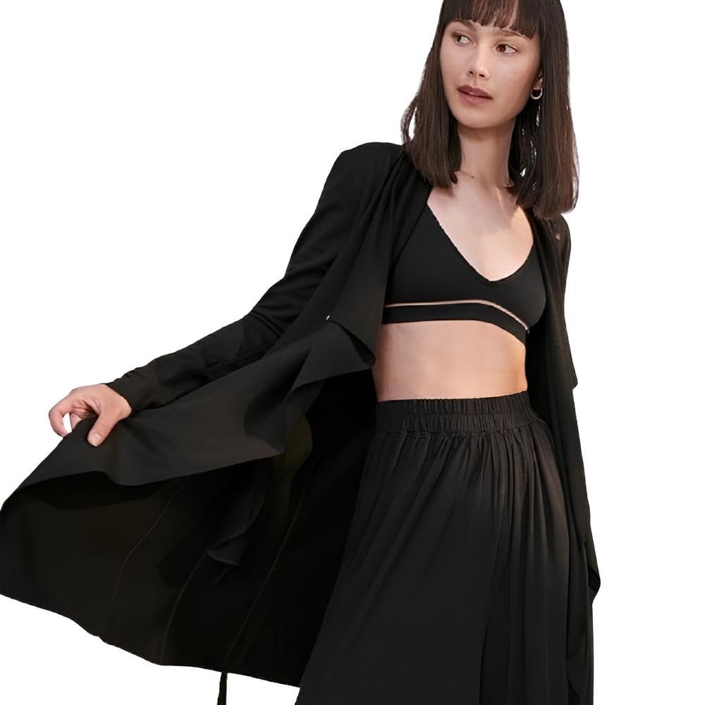 Lunya Organic Pima Cotton Robe with Snap Closure and Waist Belt - Comfortable and Stylish Women Robes -