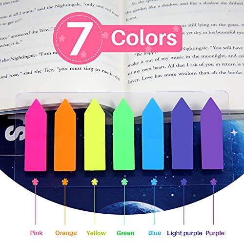 Image of 980 Pcs Sticky Notes Flags, 7 Color Index Tabs Index Flag Bright Colors Page Index Stickers Translucent f falkiya Page Makers for Page Bookmarks