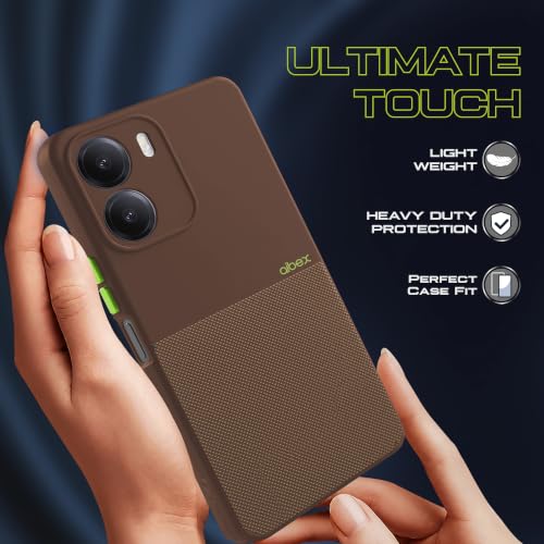 Image of AIBEX Premium Back Cover Case Compatible for Redmi 15A 5G | Scratch & Drop Tested Shockproof Matte Texture Case with Soft Microfibre Lining | Slim Fit Cover with Anti-Scratch Finish - Brown