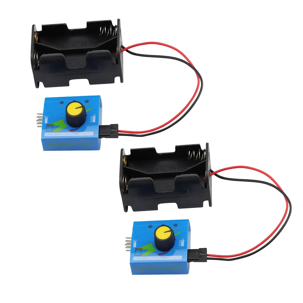 Custodia portabatterie 4 celle 6V AA connettore 2P JR servo tester 3 canali motore ESC modulo per elicottero auto barca robot