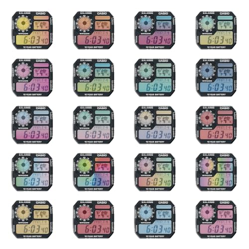 Image of 60 Pack Gradient Filter Screen Sheet Compatible for Casio AE-1200-20 Colorful Clear Decals - High-Definition Film for Watch Face Personalization