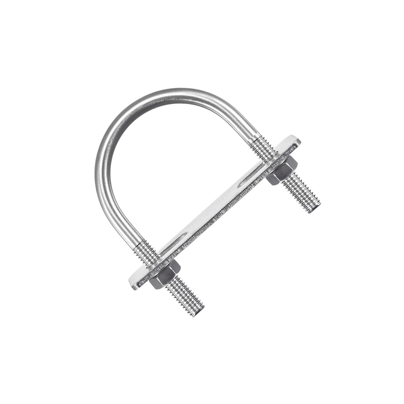 MACHSWON Round U-Bolt,3 Set 304 Stainless Steel M8 U Bolts 57mm(2.25") Inner Width 84mm Length with Nuts and Frame Plate for Automobiles Boat Trailer
