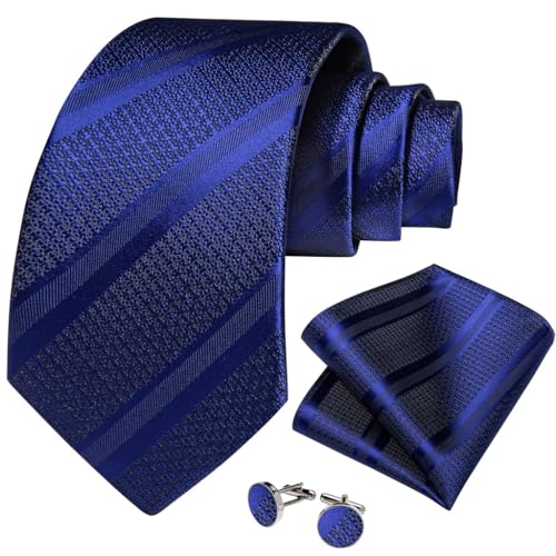Set de corbatas para hombres y mujeres con rayas en seda y poliéster