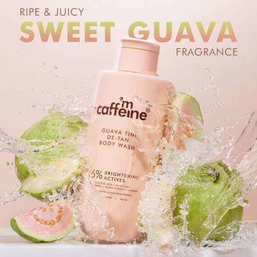 Image of mCaffeine Take a Dip Deo Body Wash with Mandelic and Salicylic Acid Keeps You Odour-Free for up to 6 Hours & Guava Tini 6% Brightening Actives De-Tan Body Wash Reduces Tan, Brightens Skin
