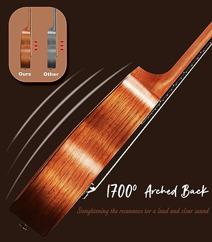 Image of Ulumac Concert Ukulele, Solid Mahogany 23inch Ukelele for Adults Kids Beginner with Gig Bag, Digital Tuner, Replacing Strings, 3 Guitar Picks, Strap, Cloth