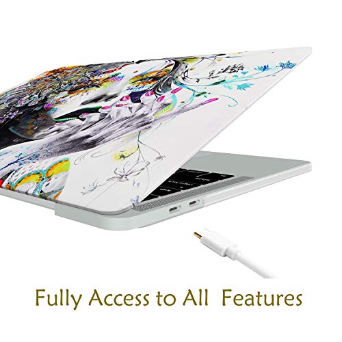 VAESIDA MacBook Pro 13 Inch Case, Rubberized Protective Hard Laptop Cover Case Shell Set Only Compatible with New Mac Pro 13\" Release 2016-2019 (Pro 13 Model A2159/A1706/A1708/A1989) (Hand-Drawn Girl)