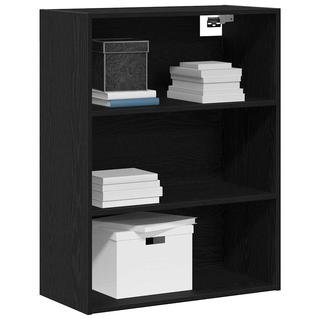 vidaXL Mobiletto da Parete Appeso Rovere Nero 69,5 x 32,5 x 90 cm, Sala da Pranzo, Mobile Rettangolare Moderno, armadietto a Muro, Elegante Arredamento salvaspazio