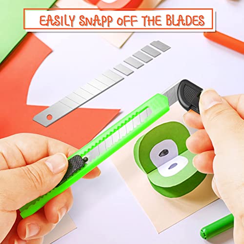 Image of 40 Pack Utility Knife Box Cutter Retractable, 9mm Snap-Off Box Cutters, Box Knife with Slide Lock, Lightweight Razor Knife Exacto Knife for Office, Home, Crafts, Hobby Use