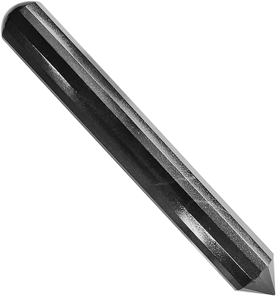 9Dzine Black Tourmaline Crystal Wand for Reiki Healing 50-100 Gm | Natural Crystals Stone Wand for Vastu Meditation Massager Tool