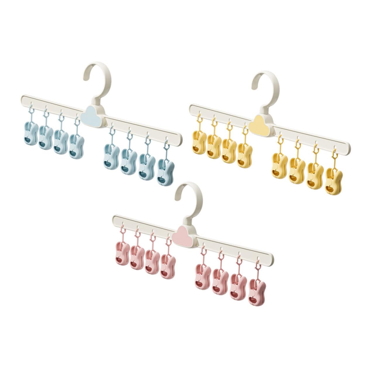 Cabilock 4 Sätze Wäscheständer Für Babysocken Wäscheklammerständer Klappbar Socken Trocknen Kleiderständer Kinder Kinderkleiderbügel Kleiderbügel Für Den Kleiderschrank 3 Stück * 4