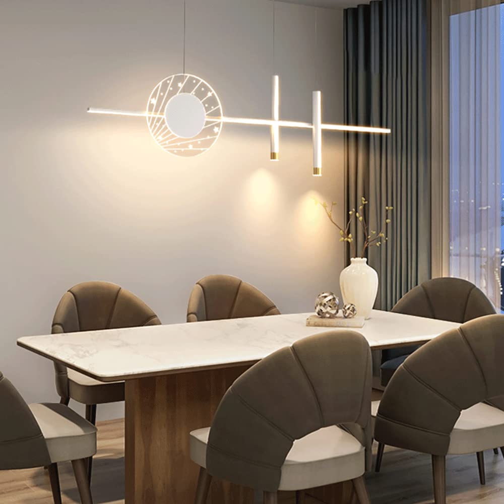 Reflektory wpuszczane, ultra-cienkie zawieszenie liniowe, biała metalowa lampa wisząca z długą rurką, wiszące oprawy oświetleniowe do restauracji.