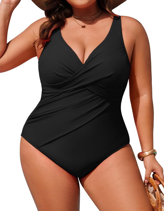 Swimming Costume Women Plus Size One-Piece Swimsuit Tummy Control Swimwear Shape Monokinis Cross Bathing Suit Soft Beachwear