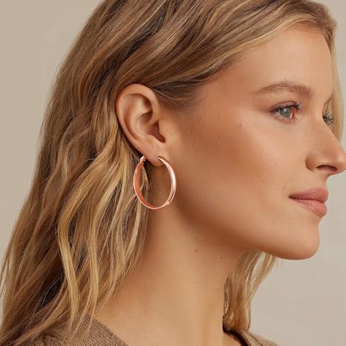 Image of Gacimy Gold Hoop Earrings for Women with 925 Sterling Silver Post