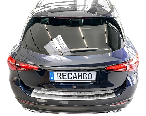 Recambo Boot Sill Protector Stainless Steel High Gloss Polished Chrome Look Compatible with Mercedes GLC - X254 - Year of Manufacture from 2022 - Styling and Protection for the Bumper