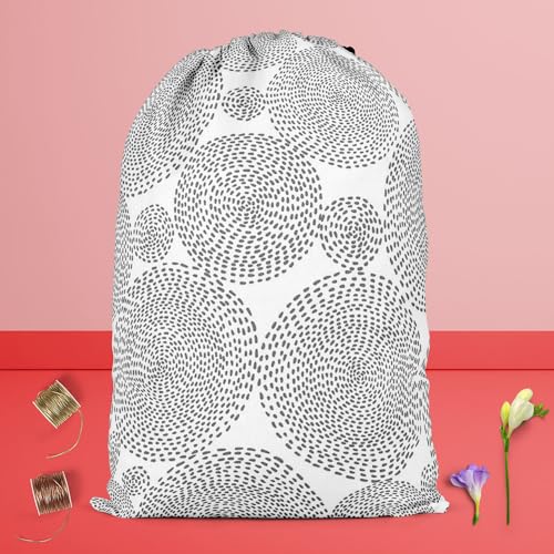 Image of ArtzFolio Circle Shapes | Reusable Sack Bag | Bag for Gym, Storage, Vegetable & Travel