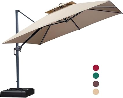 UMBRELLA ガーデンスクエアパラソル 耐候性 360度回転 角度調節 UMBRELLA ガーデンスクエアパラソル 耐候性 360度回転 角度調節