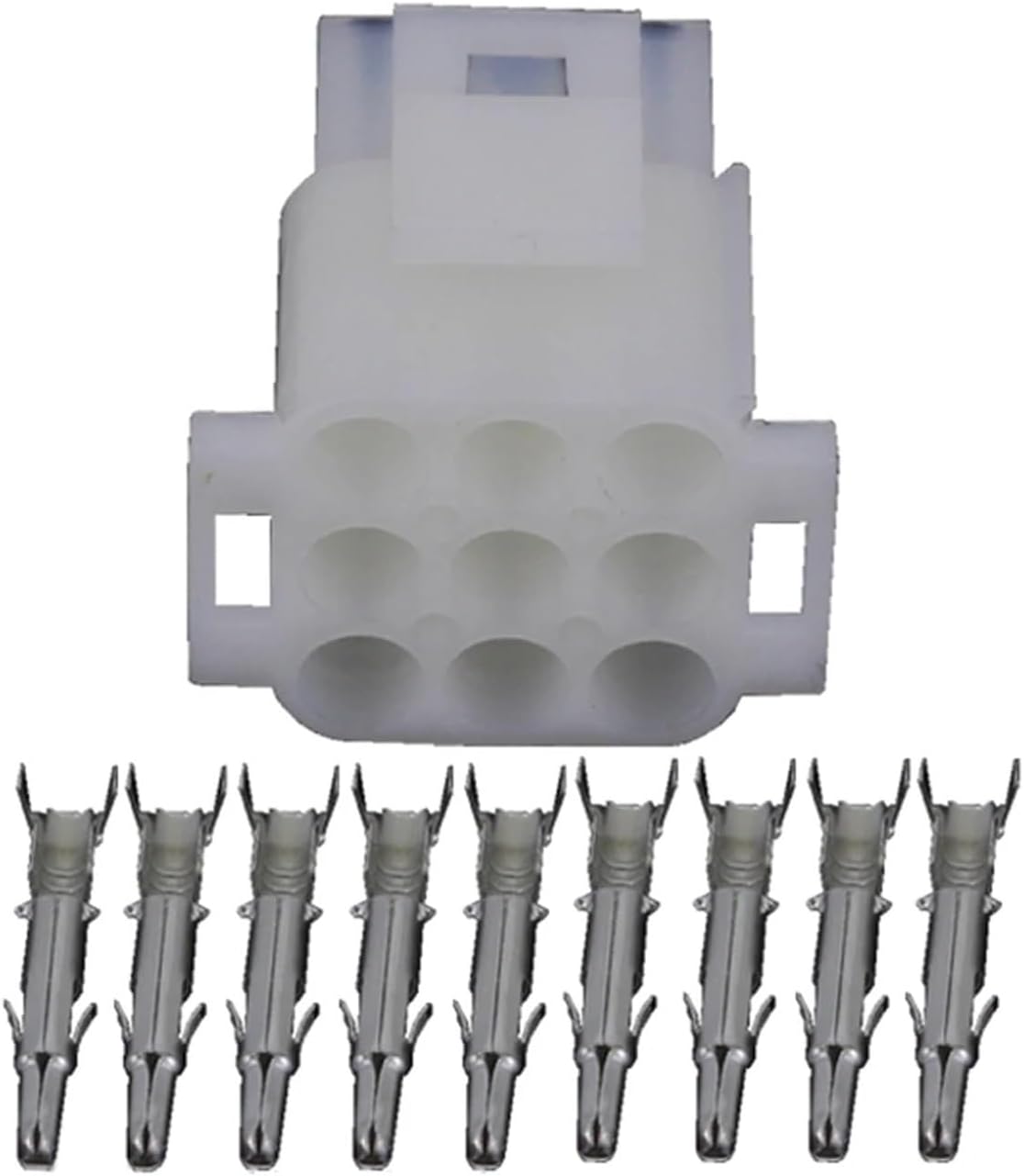 9 Pin White Plastic Parts Automotive Waterproof Connectors Harness Connector With Terminal Plug DJ3091-2.1-11/21 9P(Female Plug,5 Sets)