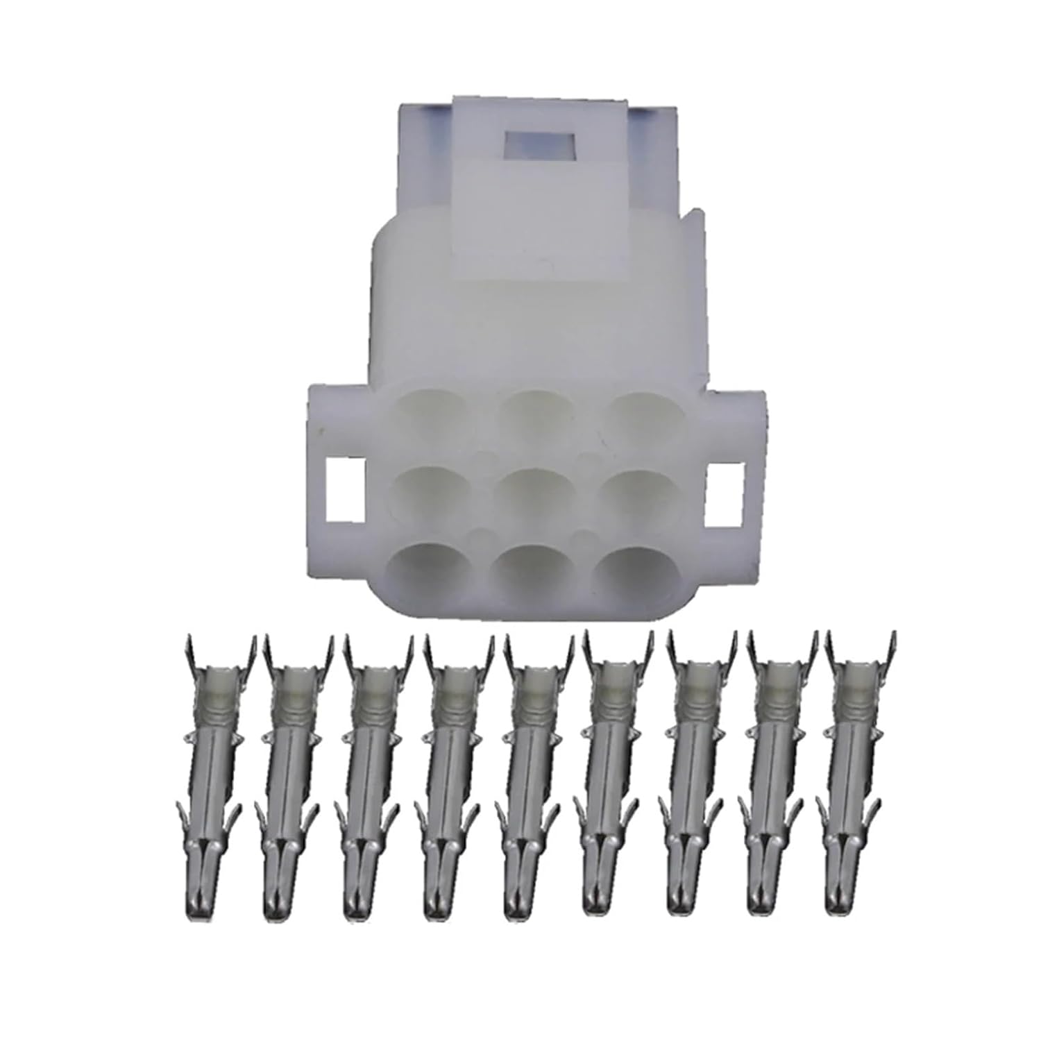 9 Pin White Plastic Parts Automotive Waterproof Connectors Harness Connector with Terminal Plug DJ3091-2.1-11/21 9P(Male Plug,10 Sets)