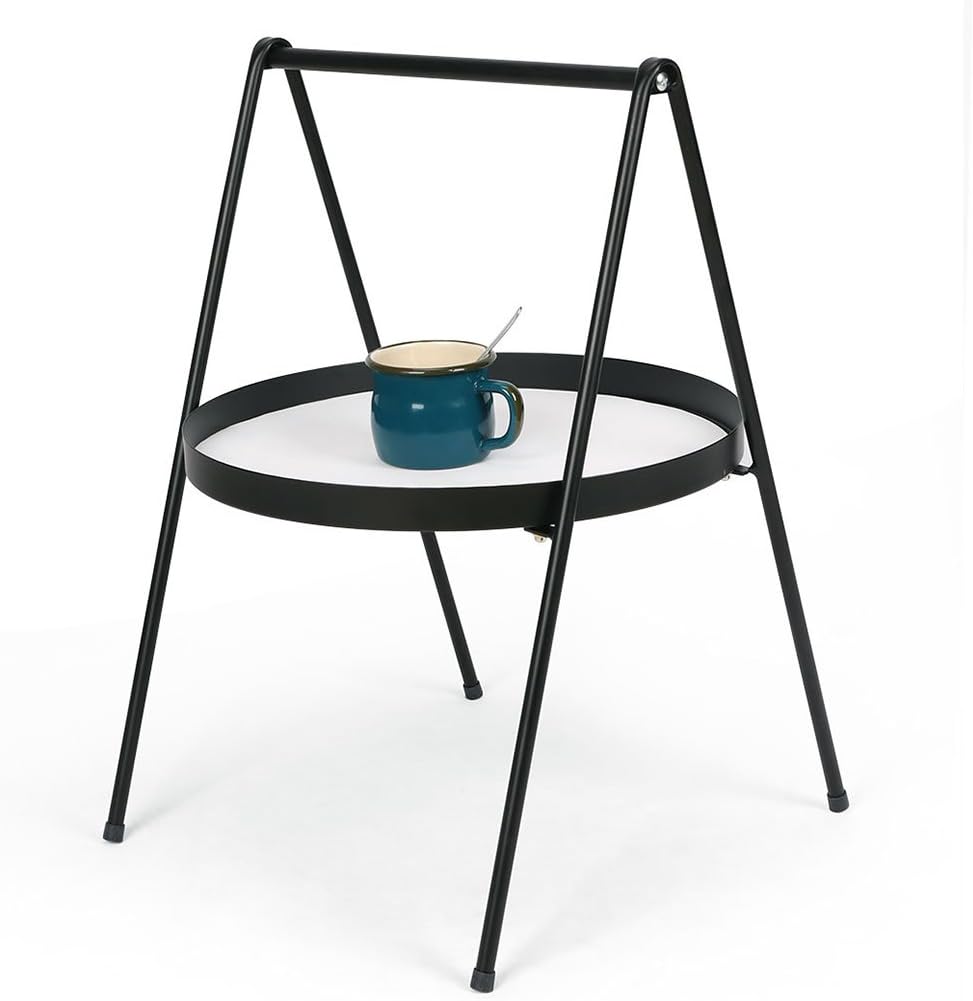 Timberlion Metal Round Coffee Table Side End Table, Indoors and Outdoors, 4-Legs