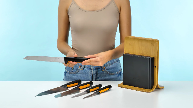 Fiskars Bambus Design-Messerblock mit 5 Messern Functional Form