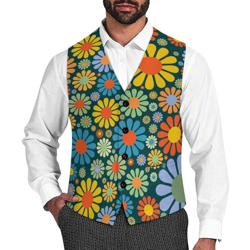 Men's Purple Sunset Suit Vest Slim Fit Business Dress Vest Waistcoat for Wedding Party Casual Dress