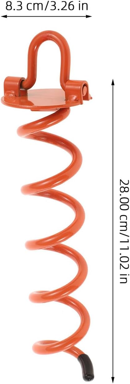 KICHOUSE Heavy Duty Lawn Tent Stakes Spiral Ground Anchors Metal Tent Pegs for Camping and Garden Tarp Fixing with Orange Small Screw-