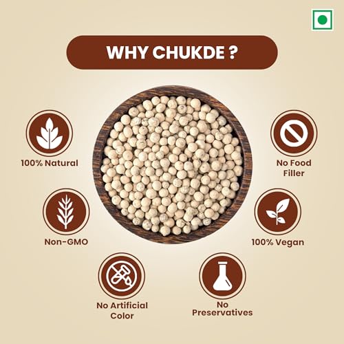 Image of Chukde - Safed Mirch Powder - White Pepper Powder - Aromatic Spice for Cooking - Authentic To Enhance Flavor of Dishes - Perfect for Soups, Sauces, and Seasoning - 100 Gm