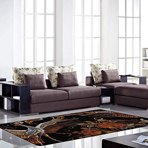 Tapis de grue salon 60 x 39 inch Ruchen tapis oiseaux roses moderne - 4