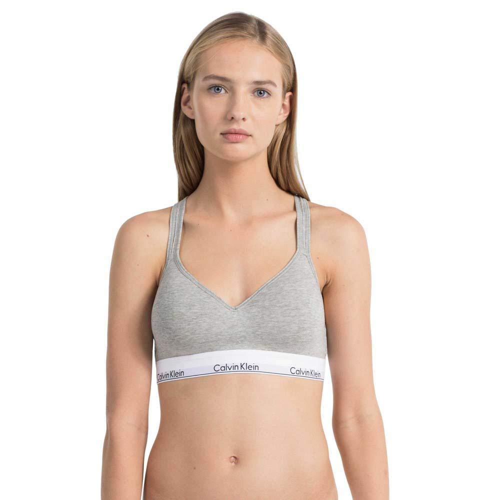 Calvin Klein Women's Modern Cotton Bralette Lightly Lined - Grey Hthr - 8 (XS)