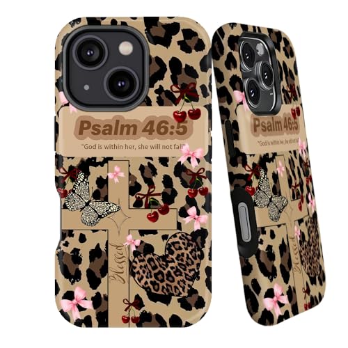 Leopard Cherry Christian Phone Case for iPhone 13/14 Protective Cover by FENBAND - Used condition - US$11.41